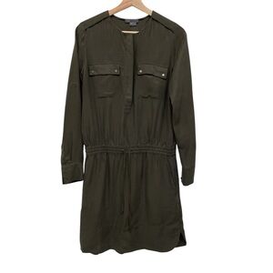 Vince Olive Green Long Sleeve Utility Women’s Dress Size XS
